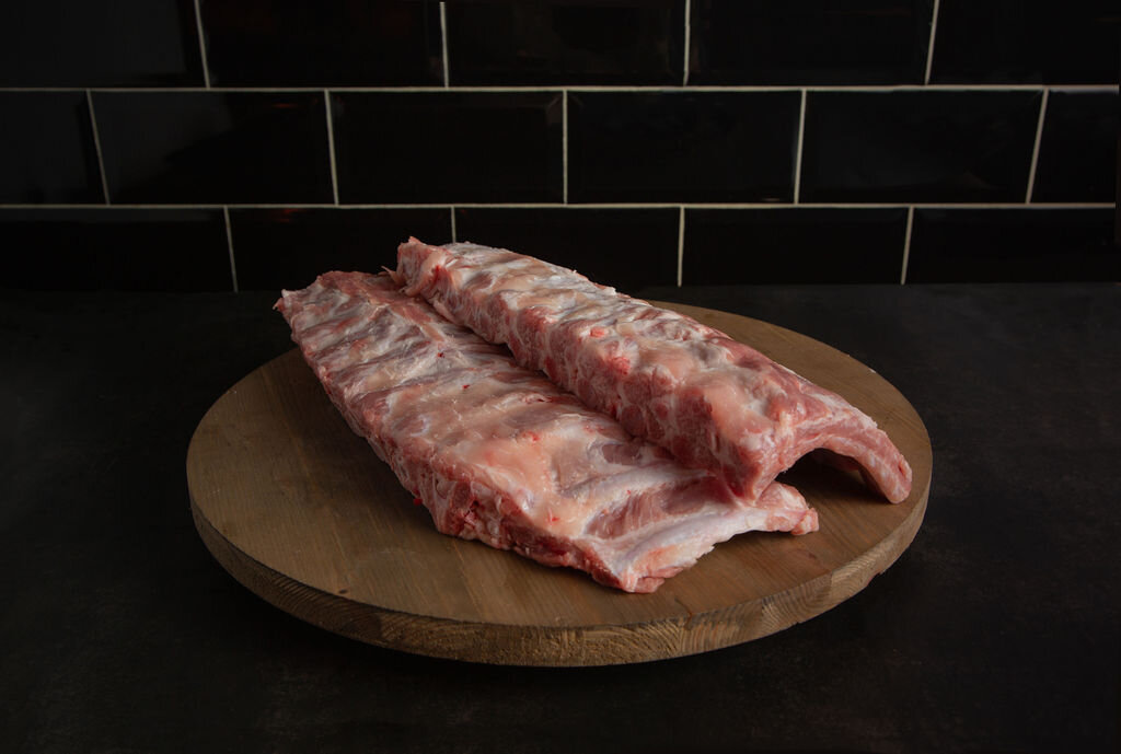 Pork loin ribs, ready for the smoker
