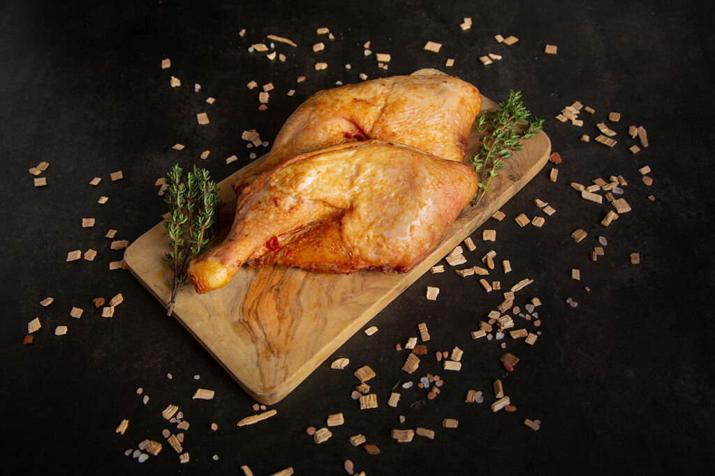 Beechwood smoked duck leg