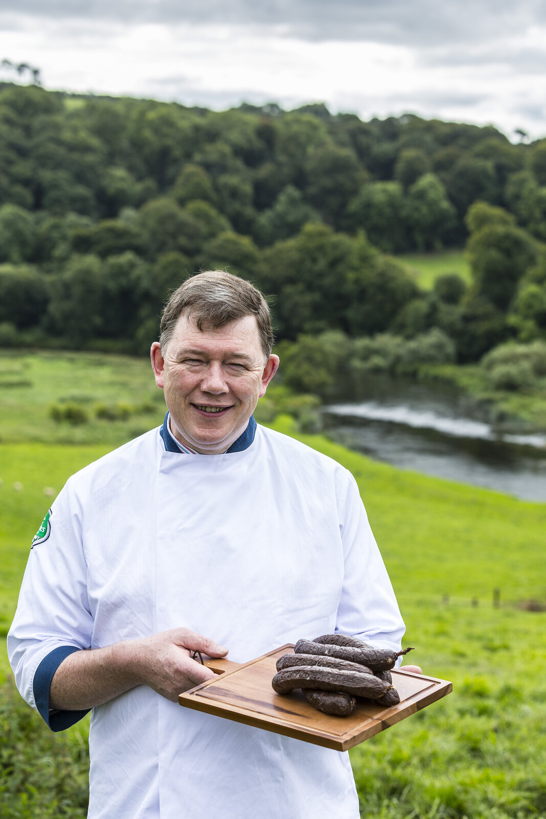 Hugh Maguire with the Supreme Champion smoked black pudding